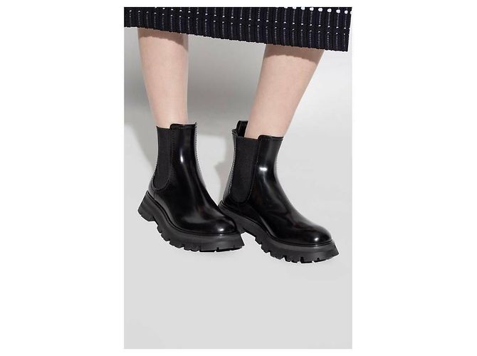 Alexander Mcqueen Botines Chelsea Negro - vista 5