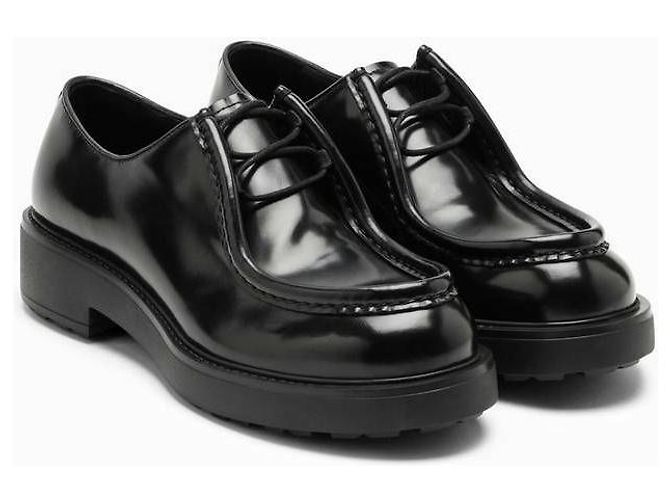 Prada Scarpe stringate in pelle spazzolata opaca - vista 5