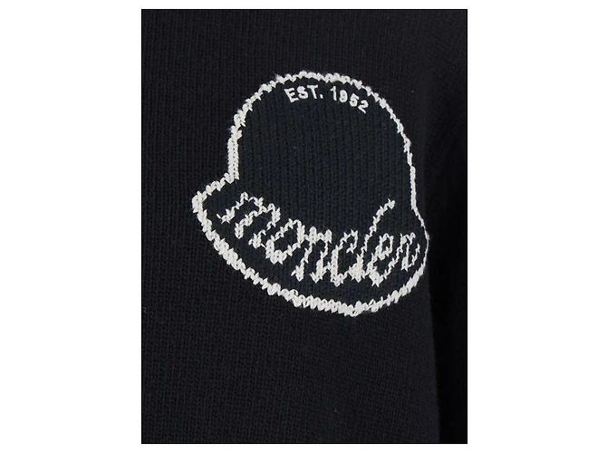 Moncler Pull avec logo imprimé Noir - vue 6