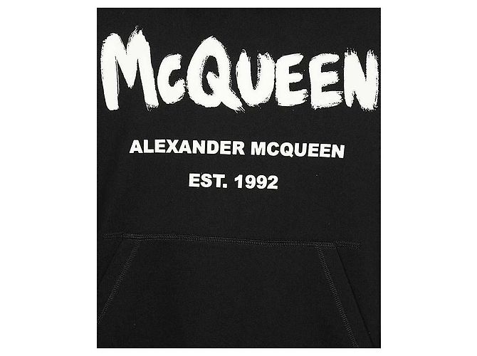 Alexander Mcqueen Moletom com capuz Graffiti Preto - vista 6