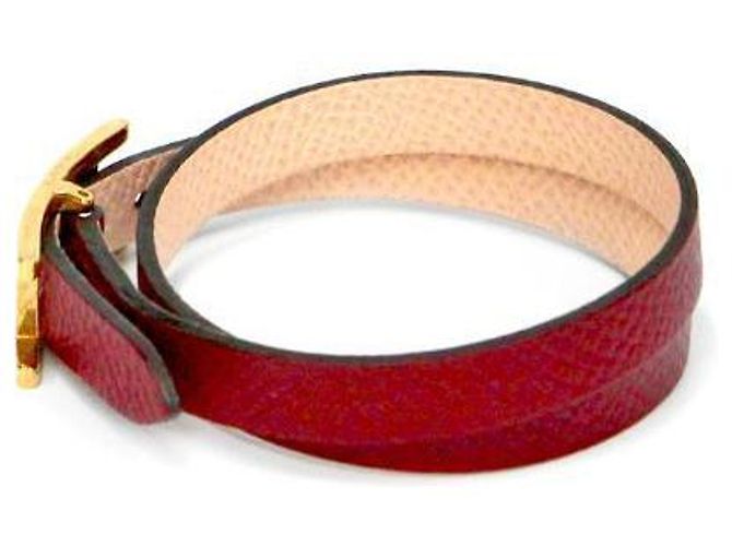Hermès Pulsera de cuero rojo Roja - vista 2