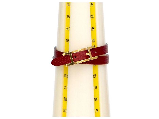 Hermès Pulsera de cuero rojo Roja - vista 5