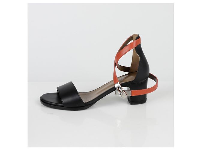 Hermès Manège Kelly Sandalen Absatz Größe Schwarz - Ansicht 4