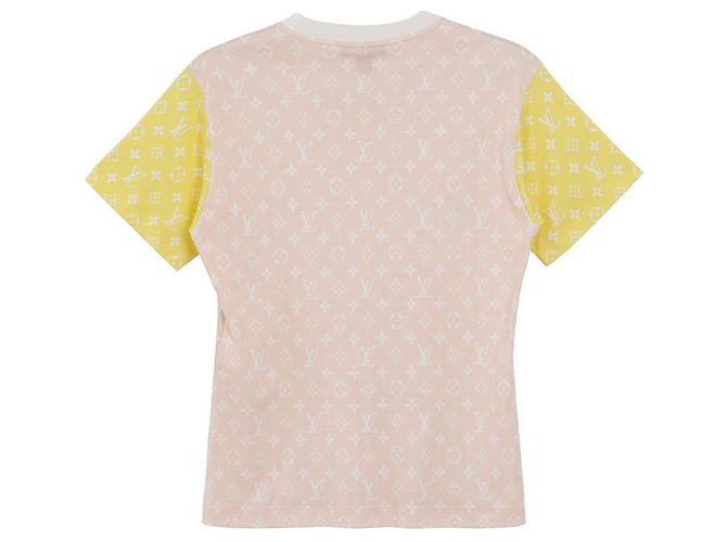 Louis Vuitton Pastellfarbene Kurzarm-T-Shirt mit Monogramm Größe XS Pink - Ansicht 2