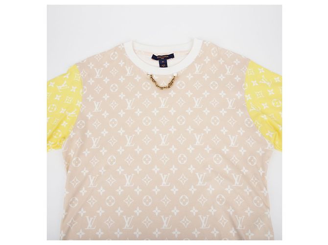 Louis Vuitton Pastellfarbene Kurzarm-T-Shirt mit Monogramm Größe XS Pink - Ansicht 3
