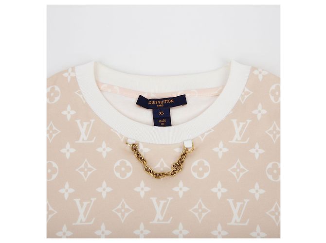 Louis Vuitton Pastellfarbene Kurzarm-T-Shirt mit Monogramm Größe XS Pink - Ansicht 4