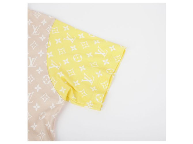Louis Vuitton Pastellfarbene Kurzarm-T-Shirt mit Monogramm Größe XS Pink - Ansicht 6