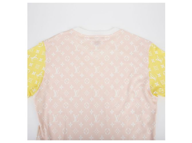 Louis Vuitton Pastellfarbene Kurzarm-T-Shirt mit Monogramm Größe XS Pink - Ansicht 9