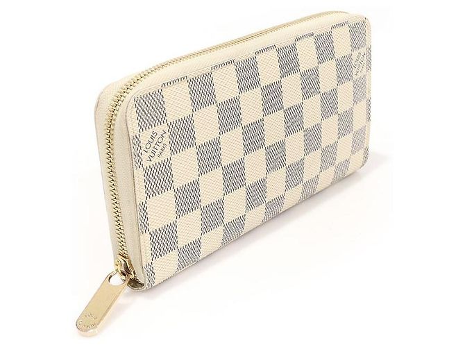 Louis Vuitton Zippy Geldbörse aus Damier Azur Canvas Weiß - Ansicht 2