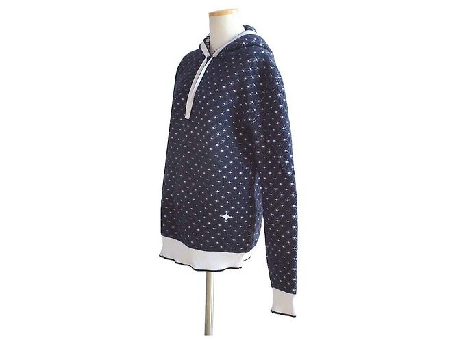 Louis Vuitton Exklusiver Monogramm Blumen Jacquard Hoodie Blau - Ansicht 2