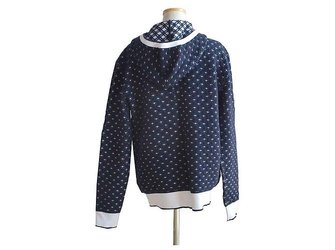 Louis Vuitton Exklusiver Monogramm Blumen Jacquard Hoodie Blau - Ansicht 3