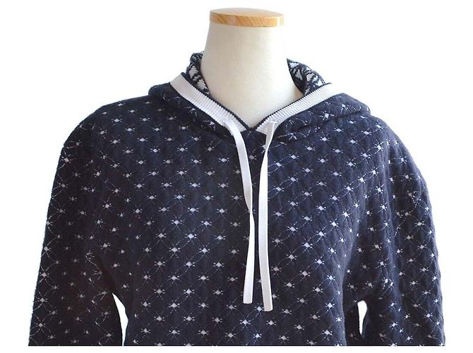 Louis Vuitton Exklusiver Monogramm Blumen Jacquard Hoodie Blau - Ansicht 4