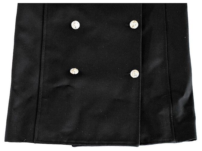 Louis Vuitton Vestido de satén de doble botonadura Negro - vista 4