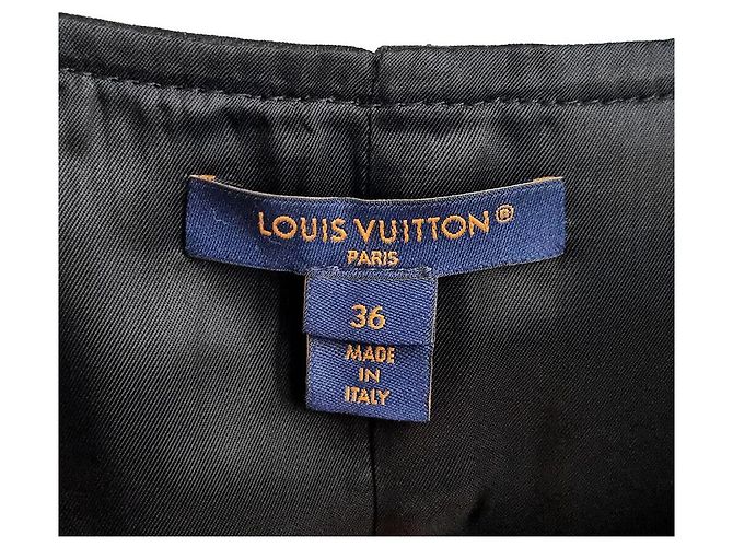Louis Vuitton Vestido de satén de doble botonadura Negro - vista 5