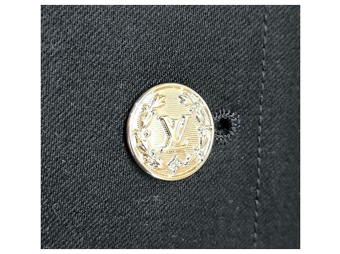 Louis Vuitton Vestido de satén de doble botonadura Negro - vista 6