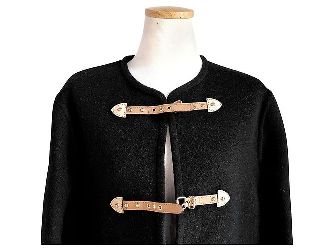 Louis Vuitton Abrigo de doble cara con cinturón Negro - vista 3