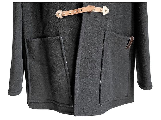 Louis Vuitton Abrigo de doble cara con cinturón Negro - vista 4