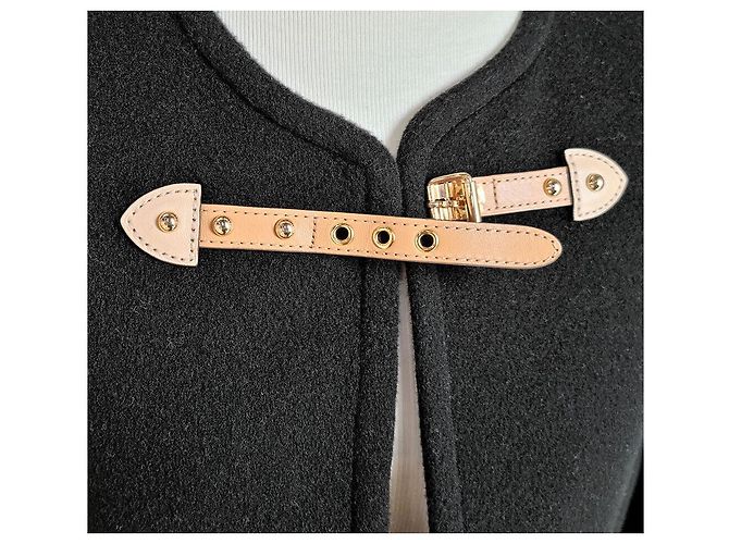 Louis Vuitton Abrigo de doble cara con cinturón Negro - vista 5