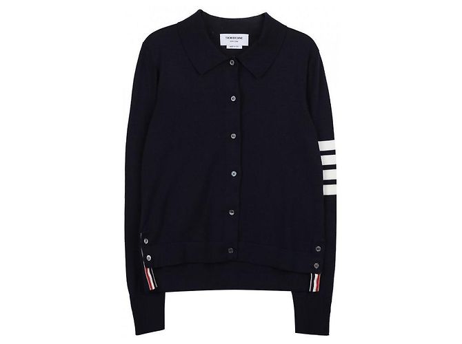 Thom Browne Gestreiftes Baumwollhemd Blau - Ansicht 4