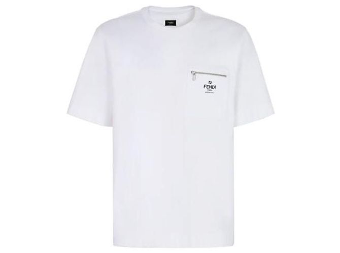 Fendi Weißes Baumwoll-T-Shirt - Ansicht 4