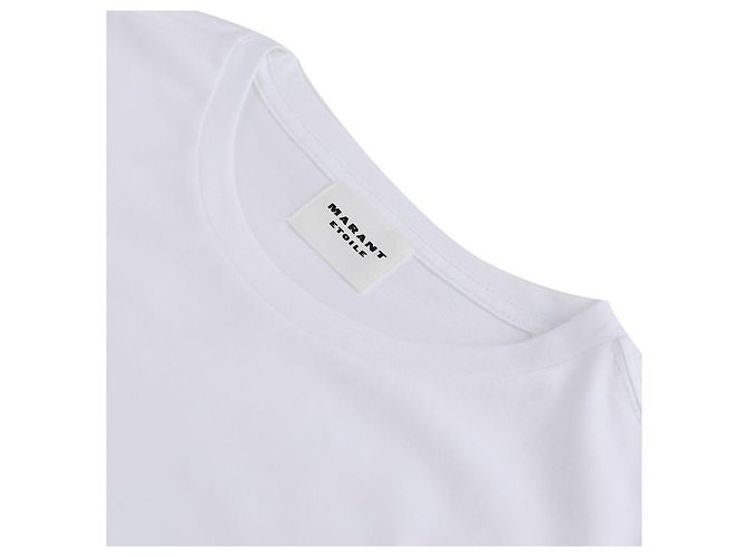 Isabel Marant Camiseta de algodão com logo ABY para mulheres - vista 5