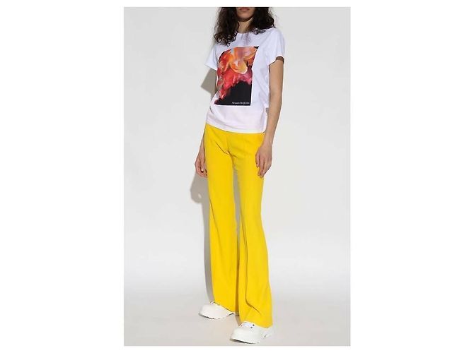 Alexander Mcqueen Explodiertes Blütenblatt T-Shirt Weiß - Ansicht 5