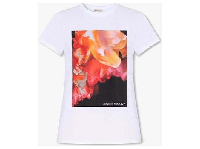 Alexander Mcqueen Explodiertes Blütenblatt T-Shirt Weiß - Ansicht 7
