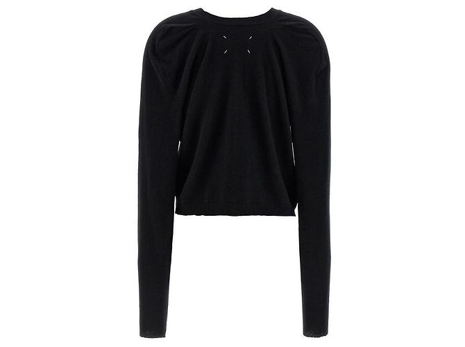 Maison Martin Margiela Wollstrickjacke mit V-Ausschnitt Schwarz - Ansicht 5
