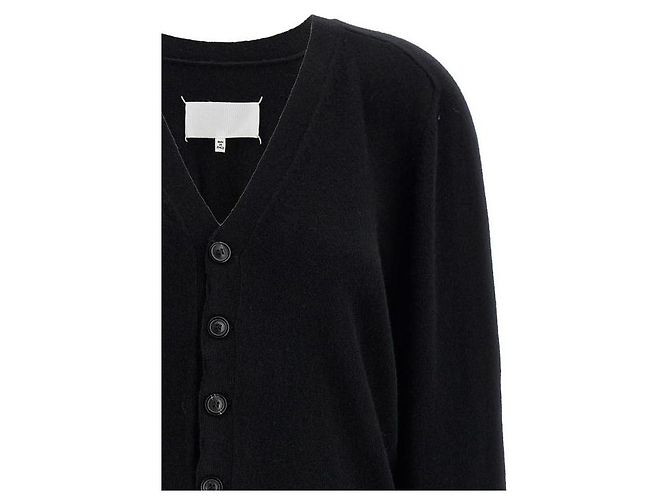 Maison Martin Margiela Wollstrickjacke mit V-Ausschnitt Schwarz - Ansicht 6