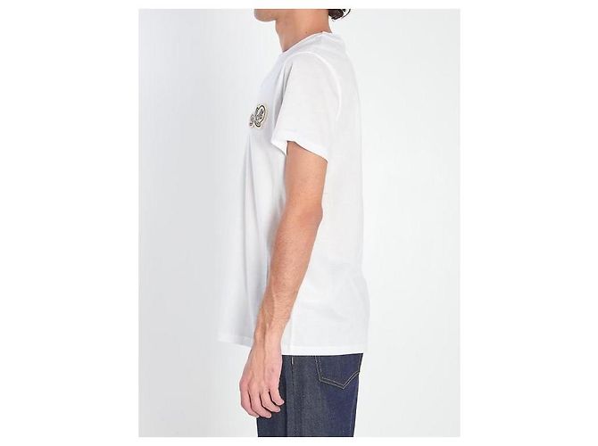 Moncler Baumwoll-T-Shirt mit Doppel-Logo-Patch Weiß - Ansicht 6