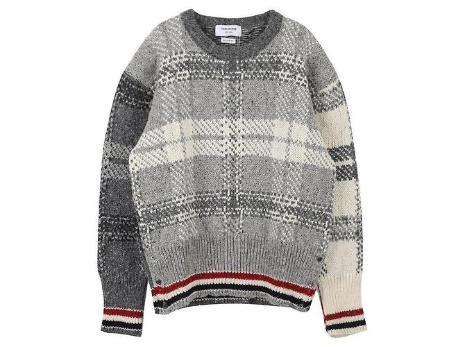 Thom Browne Check Pattern Wool Mohair Men's Knit - view 3