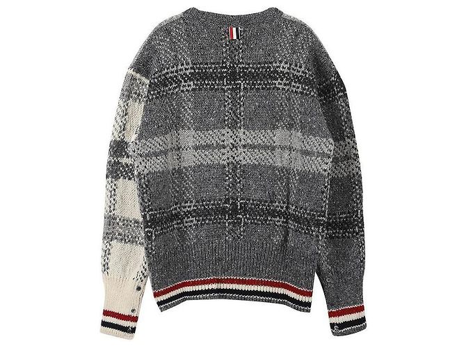 Thom Browne Check Pattern Wool Mohair Men's Knit - view 4
