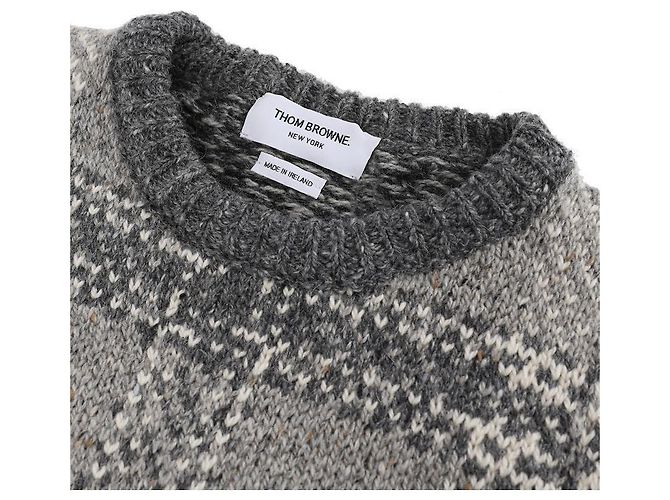 Thom Browne Check Pattern Wool Mohair Men's Knit - view 5
