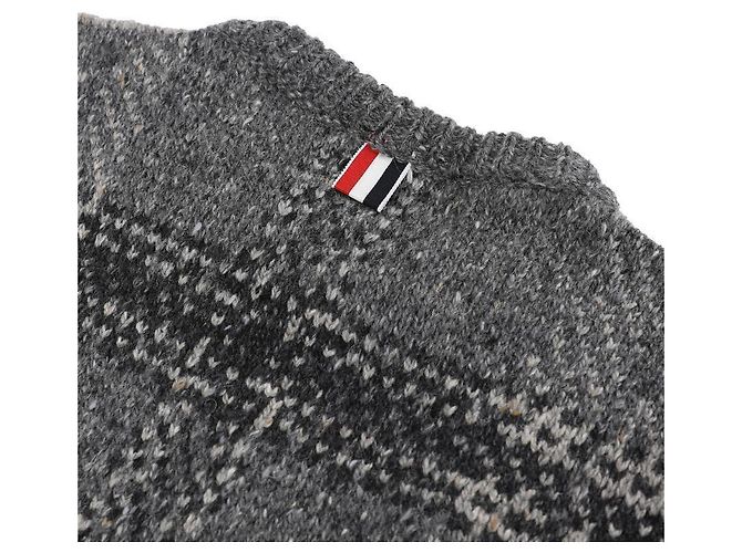 Thom Browne Check Pattern Wool Mohair Men's Knit - view 6