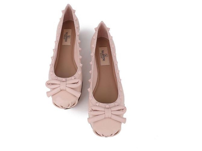 Valentino Scarpe basse Rockstud Rosa - vista 4