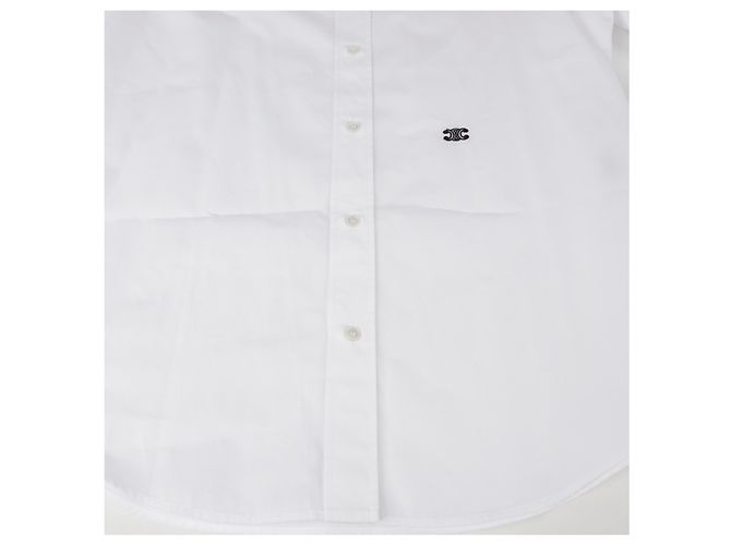 Céline Camisa com logo bordado Branco - vista 5