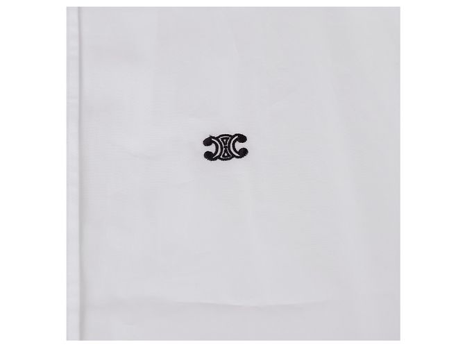 Céline Camisa com logo bordado Branco - vista 6
