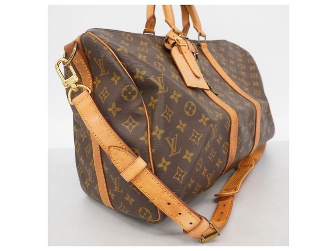 Borsa Boston Keepall Bandoulière 45 Monogramma Louis Vuitton Marrone - vista 2