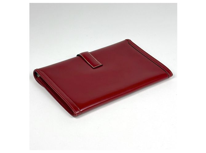 Borsa Clutch Hermès Jige PM H Logo Bordò - vista 2