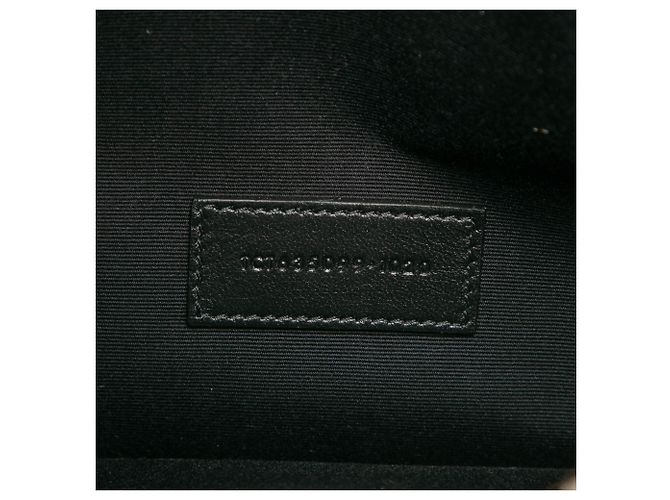 Clutch in pelle nera con zip Saint Laurent Nero - vista 6