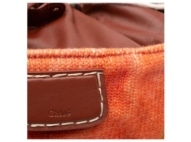 Borsa a secchiello Jorge in maglia stampata marrone Chloé - vista 7