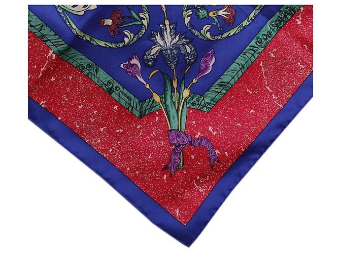 Bufanda de seda Hermès Blue Pierres D'Orient Et D'Occident 90 Azul - vista 11