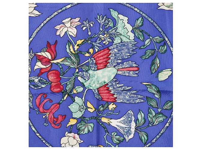 Bufanda de seda Hermès Blue Pierres D'Orient Et D'Occident 90 Azul - vista 2