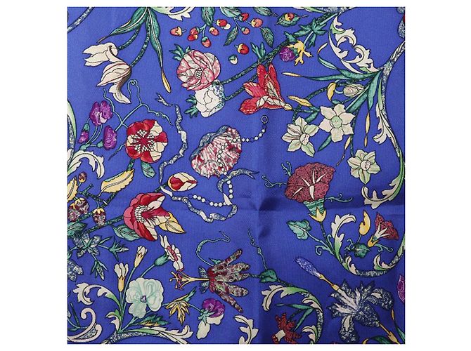 Bufanda de seda Hermès Blue Pierres D'Orient Et D'Occident 90 Azul - vista 7