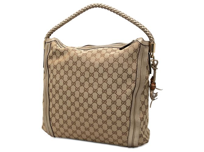 Borsa a spalla Bella grande in tela GG marrone di Gucci Beige - vista 2
