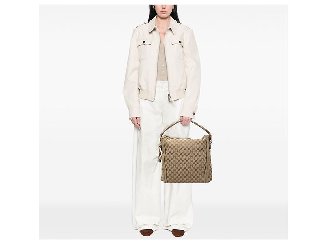 Borsa a spalla Bella grande in tela GG marrone di Gucci Beige - vista 7