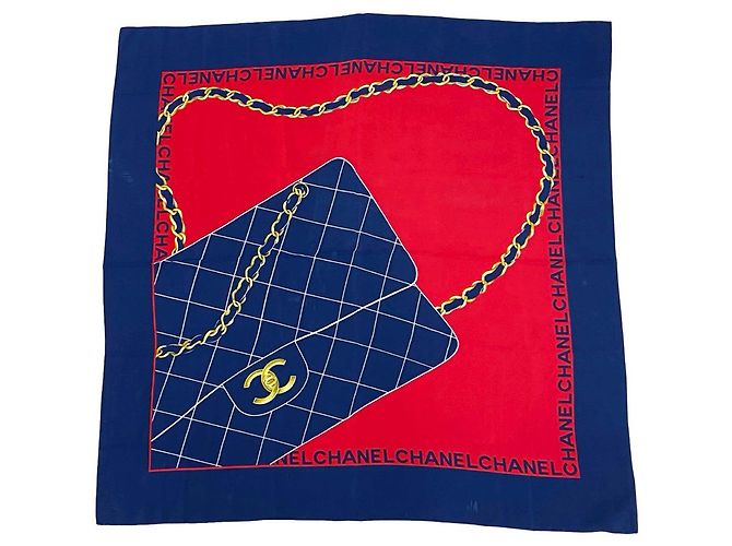 Foulard in seta Chanel Blue Classic Flap - vista 2
