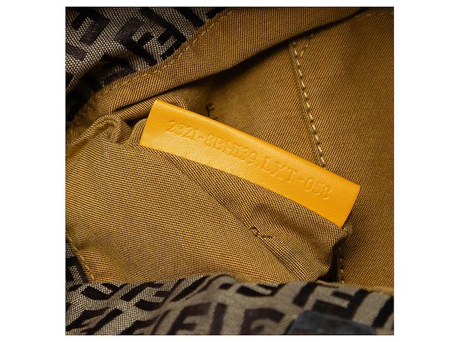 Fendi Braune Zucchino Canvas Einkaufstasche mit Fronttasche für Köche Beige - Ansicht 5