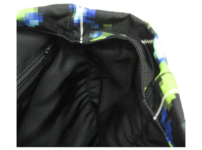 Tote Borsa a Spalla Prada Tessuto 2VG019 Nero Verde chiaro - vista 12