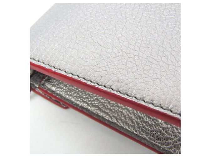 Bolsa de couro feminina Miu Miu MADRAS LOVE 5DH044 Prata Vermelho - vista 7